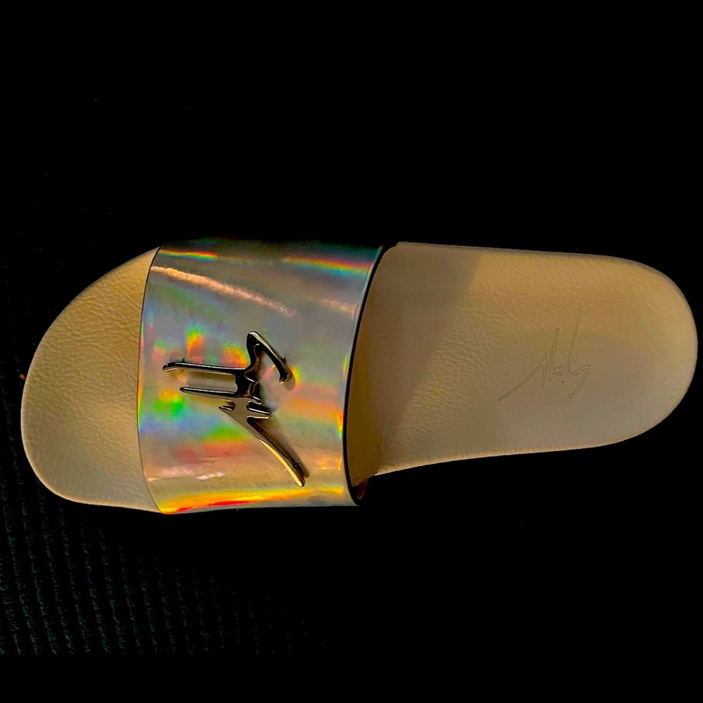 Giuseppe Zanotti Women’s Slides EU 40 US 10. The color is really Iridescence